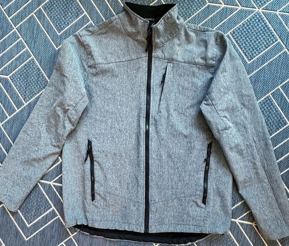 C9 Champion Gray Heather Venture Dry Full Zip Softshell Performance Jacket Large